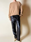 Pantalone vintage in pelle testa di moro
