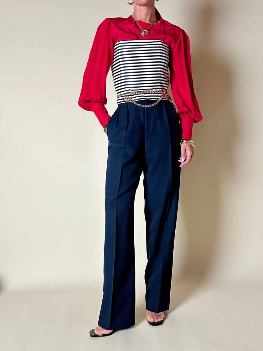 Blusa Yves Saint Laurent Variation in pura seta rossa