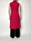 Maxi gilet vintage rosso rubino con alamari in raso