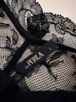 Slip dress vintage La Perla in seta nera e pizzo