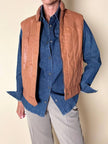 Camicia Fendissime in denim blu con bottoni  moneta da 10 lire