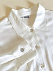 Camicia bianca Andrea Mare vintage in cotone con maxi tasche e bottoni in madreperla