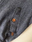 Bomber Yves Saint Laurent in lana grigio mélange con bottoni color cuoio