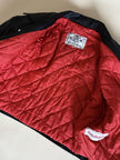 Giacca biker in pelle nera con fodera trapuntata rossa G.A.P. Gruppo Artigiano Pelle