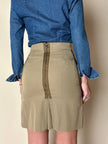 Minigonna Yves Saint Laurent Rive Gauche in cotone cachi con riporti in seta