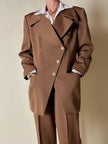 Tailleur giacca/pantalone in rasato di lana color caramello “Byblos”