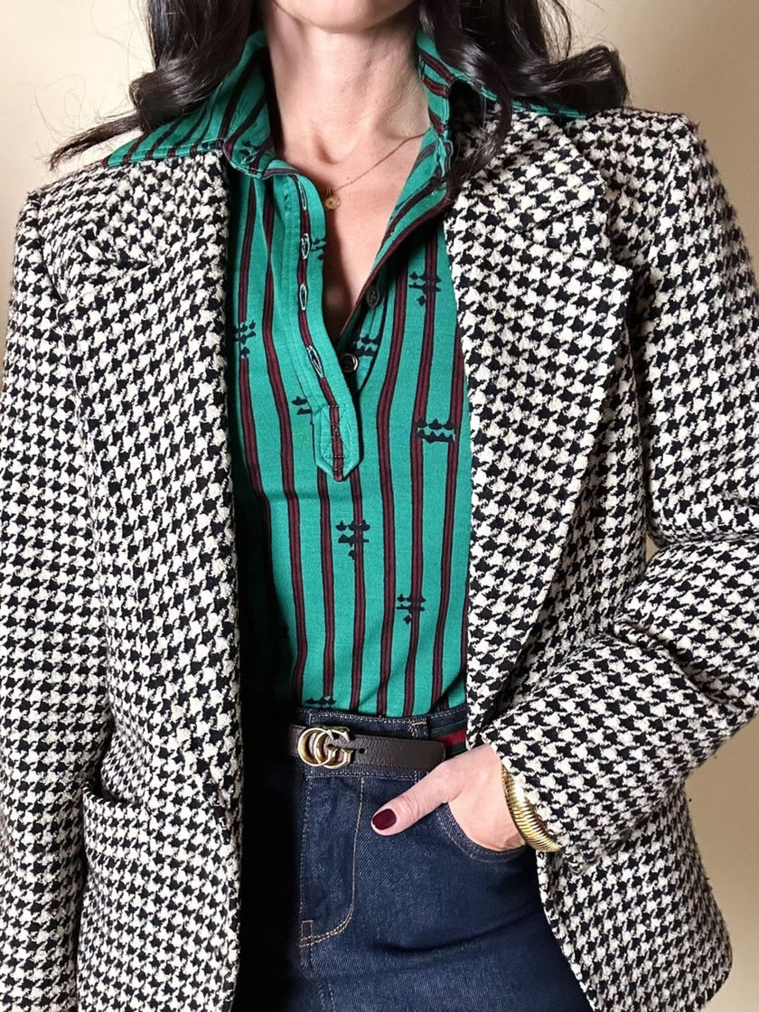 Blazer in lana pied de poule Yves Saint Laurent