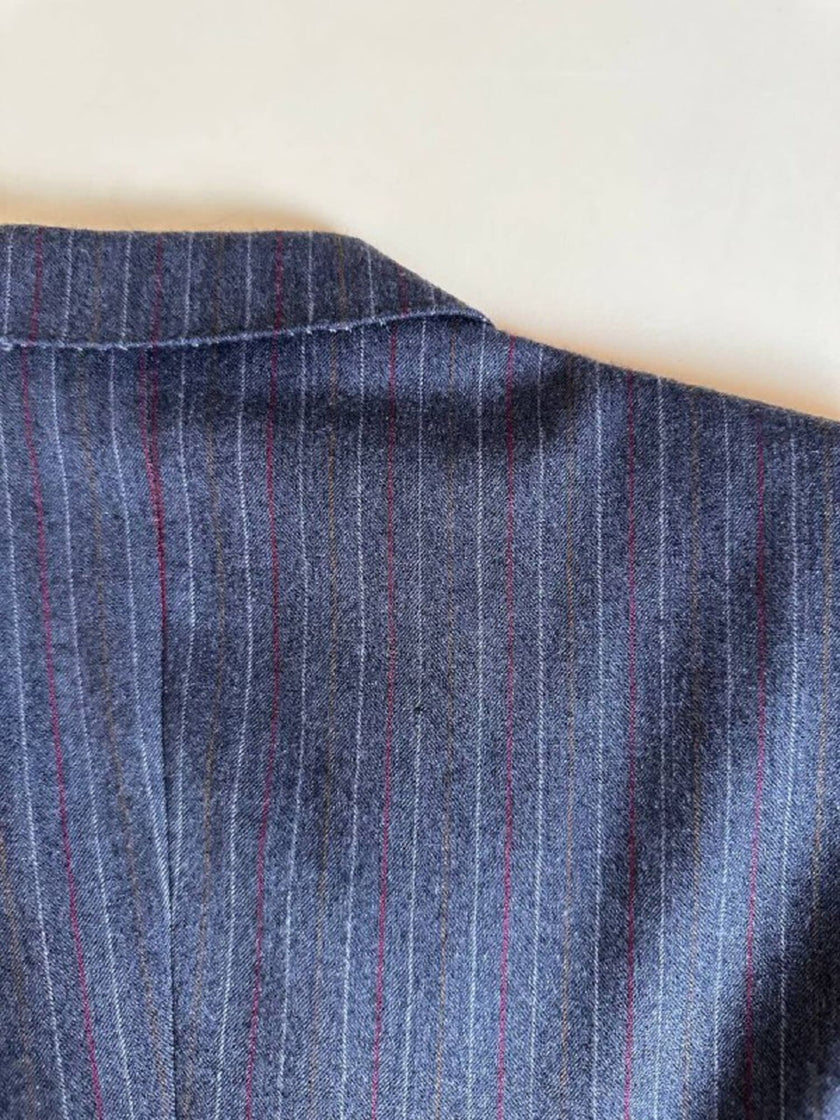 Tailleur gessato in lana grigio antracite “Yves Saint Laurent”