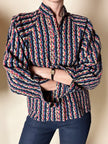 Vintage Yves Saint Laurent Hemd aus Baumwolle mit buntem Mikro-Muster