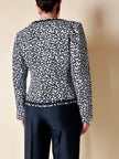 Giacca in cotone piquet bianco con fantasia a fiocchi neri “Yves Saint Laurent”