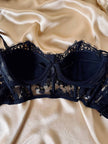 Top in pizzo e raso nero “La Perla”