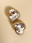 Clip oro con maxi cristalli a forma di cuore “Yves Saint Laurent”