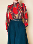 Camicia in seta Jaquard multicolor