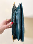 Borsa vintage Bernini in pitone e pelle verde smeraldo