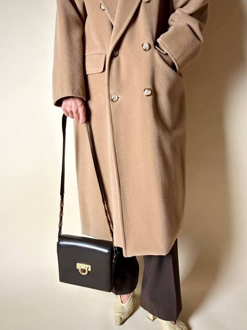 Borsa Gianni Versace vintage in pelle testa di moro con iconica Medusa