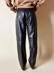 Pantalone vintage in pelle testa di moro
