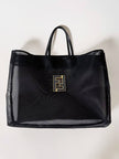 Borsa vintage Fendi in rete mesh nera con maxi logo FF