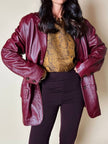Blazer oversize in pelle bordeaux Max