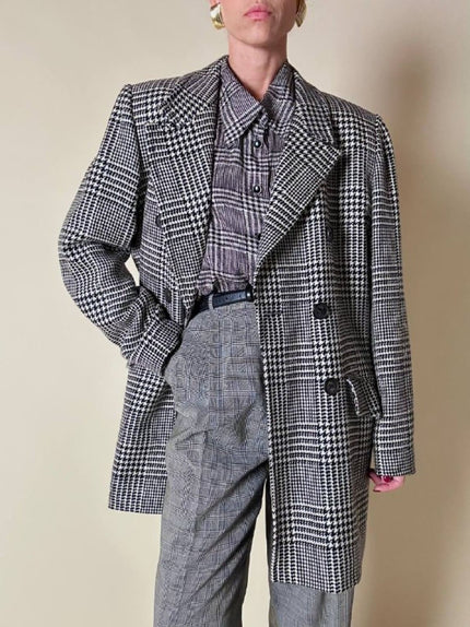 Blazer doppiopetto in lana principe di Galles “Yves Saint Laurent”