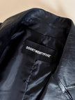 Gilet long en cuir noir « Doortwentyfive »
