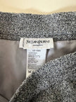 Minigonna grigia in lana bouclé con maxi bottoni neri “Yves Saint Laurent”