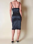 Tubino in raso elasticizzato nero a pois bianchi Dolce & Gabbana