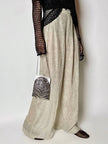 Borsa vintage Whiting & Davis in maglia metallica argento stampa zebra Made in U.S.A.