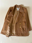 Blazer doppiopetto in lana color biscotto con bottoni dorati “Yves Saint Laurent”