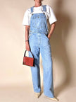 Salopette vintage Levi Strauss orange tab in denim chiaro slavato