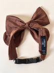 Papillon con grande fiocco in seta color cannella Bogart