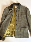 Blazer Byblos in rasato di lana pied de poule beige e verde con riporti verde oliva