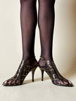 Sandali a gabbia in laminato bronzo “Yves Saint Laurent”