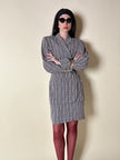 Blazer vintage Yves Saint Laurent a righe verticali panna e nero