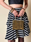 Mini bag gioiello a medaglie dorate