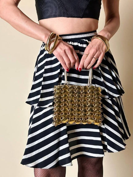 Mini bag gioiello a medaglie dorate