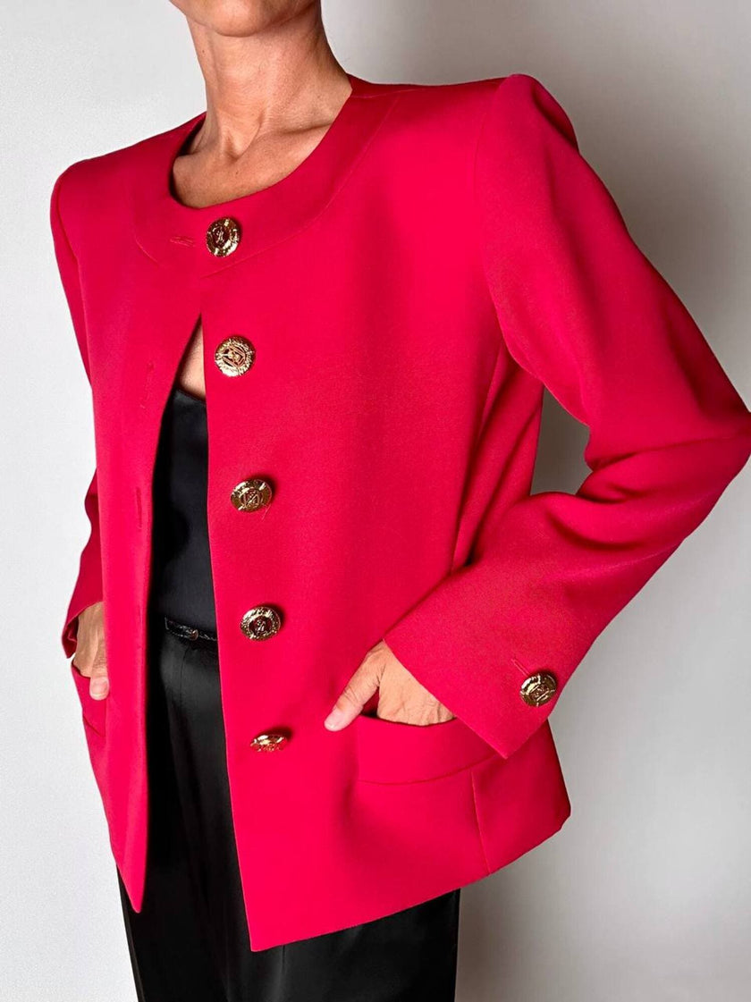 Blazer vintage Yves Saint Laurent Variation in rasato di lana rossa