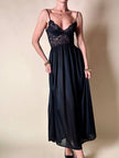Slip dress nero in pizzo con coppe a balconcino “La Perla”