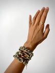 Bracciale KMO Paris multichain in metallo argento whips e glitter oro
