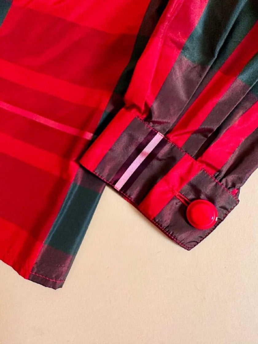 Camicia in taffetà di seta fantasia tartan 