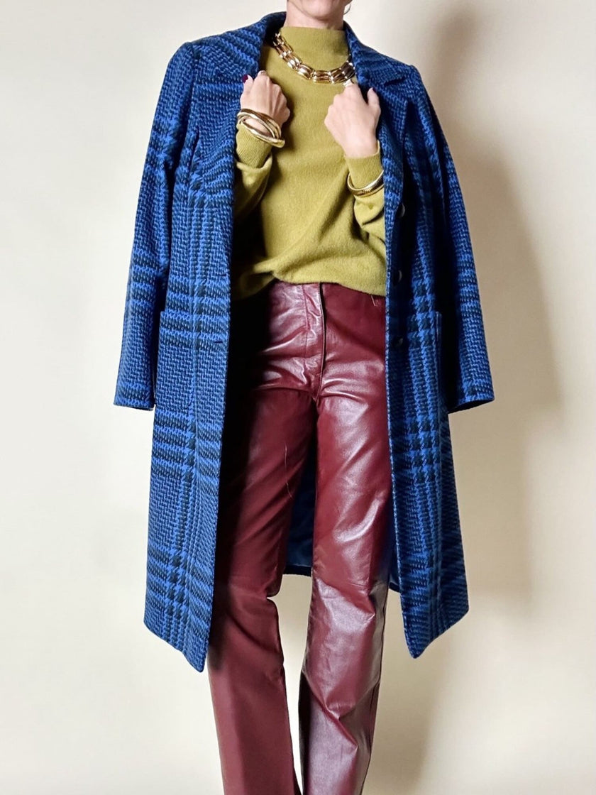 Pantalone a gamba dritta in pelle bordeaux In Extenso