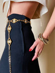 Gonna lunga in crepe nero “Yves Saint Laurent”