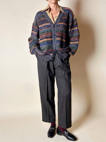Cardigan Missoni Sport in lana operata a righe orizzontali