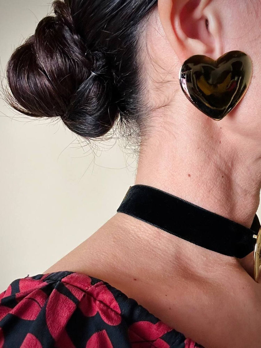 Maxi clip dorate a forma di cuore “Moschino”