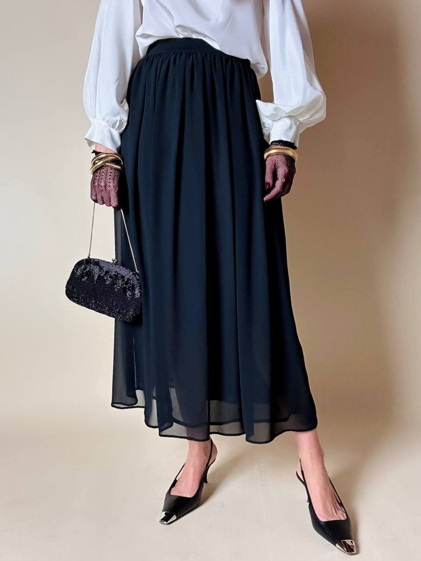 Gonna vintage Yves Saint Laurent in voile nero