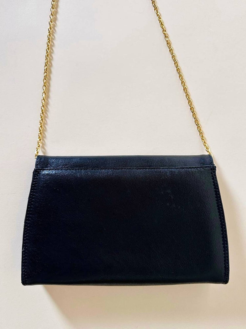 Borsa vintage Guy Laroche Paris in pelle nera