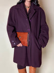 Cappottino oversize in lana color prugna Confezioni Adri