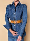 Giacca Christian Lacroix in denim modello sciancrato con lavorazione a nervature