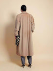 Cappotto doppiopetto in drap di lana cammello 