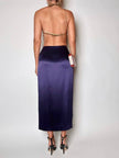 Gonna vintage Kenzo Paris modello a portafoglio in raso viola