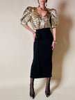 Gonna vintage Gai Mattiolo Couture modello a tubino in crèpe nero